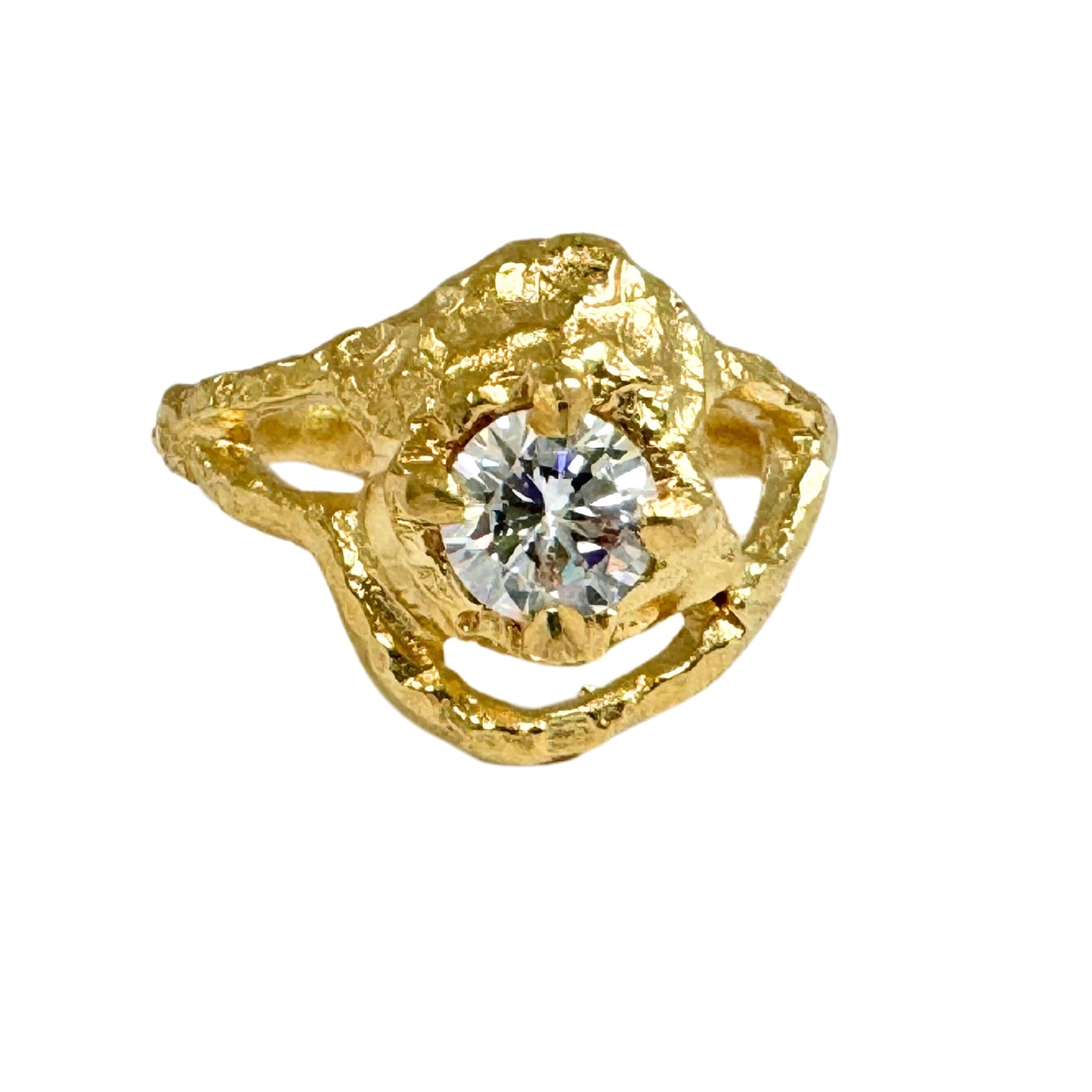 The Lunar Ring, 18ct Gold and Diamond Organic Engagement Ring