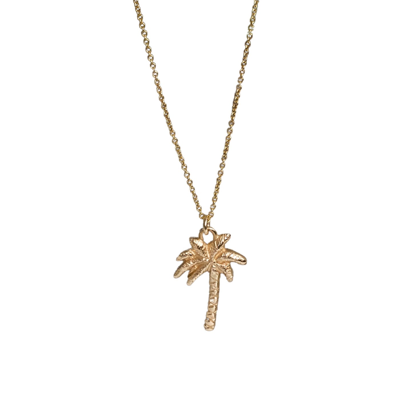 Solid 9ct Gold Palm Tree Necklace, Gold Palm Tree Pendant on a chain