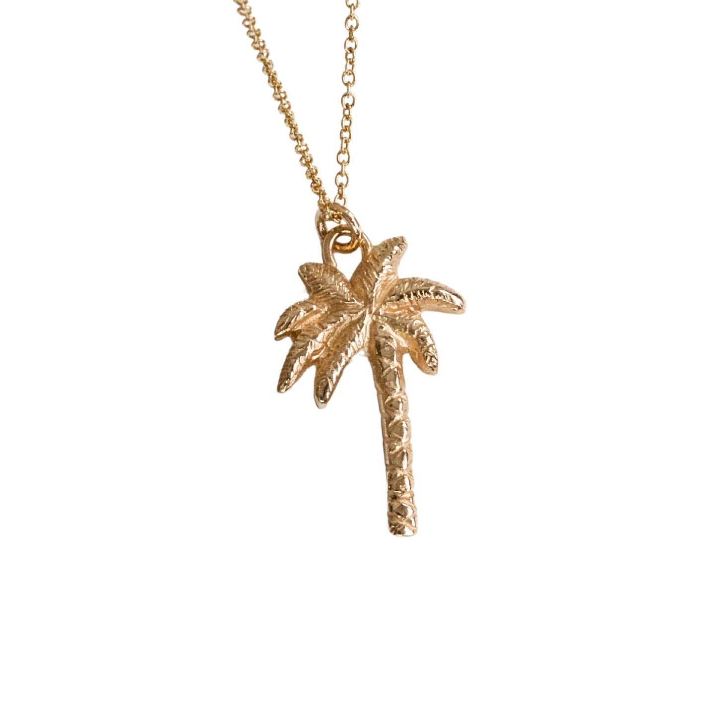 Solid 9ct Gold Palm Tree Necklace, Gold Palm Tree Pendant on a chain