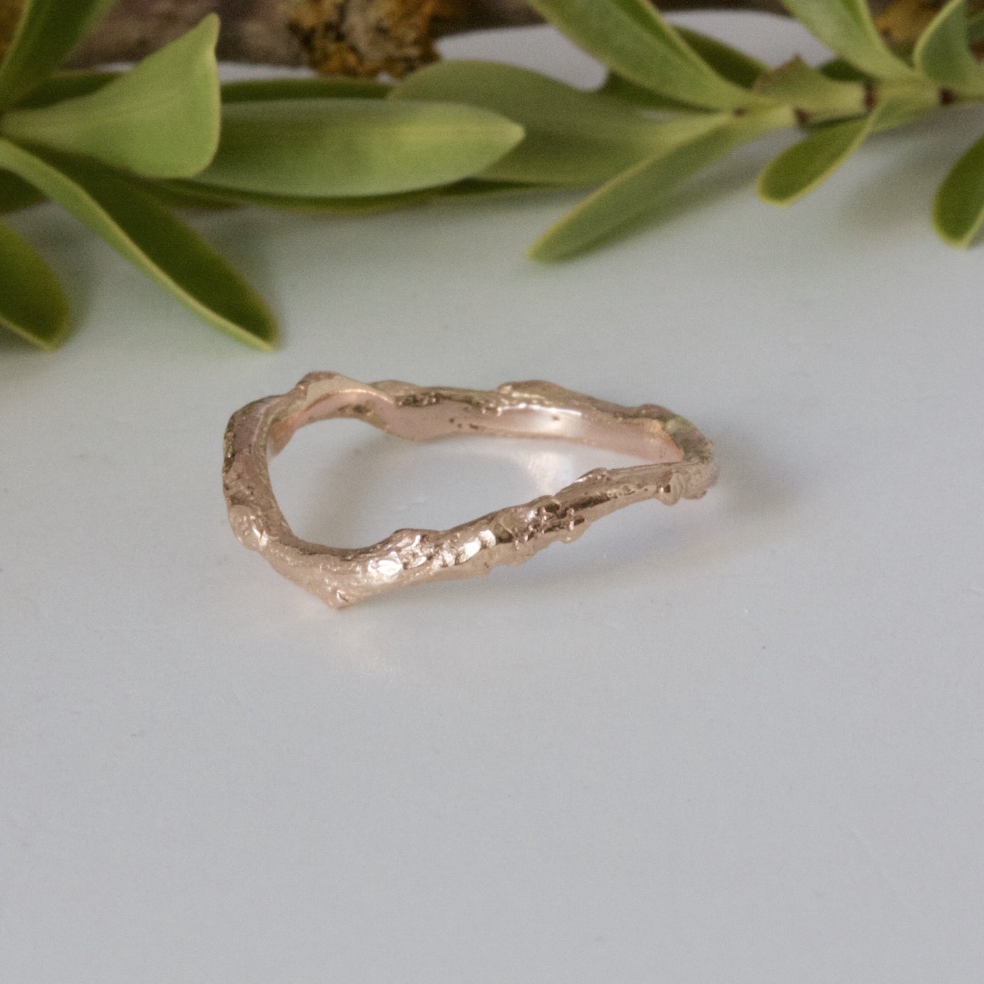 Rose Gold and Emerald Engagement Ring set – Caroline Brook Jewellery