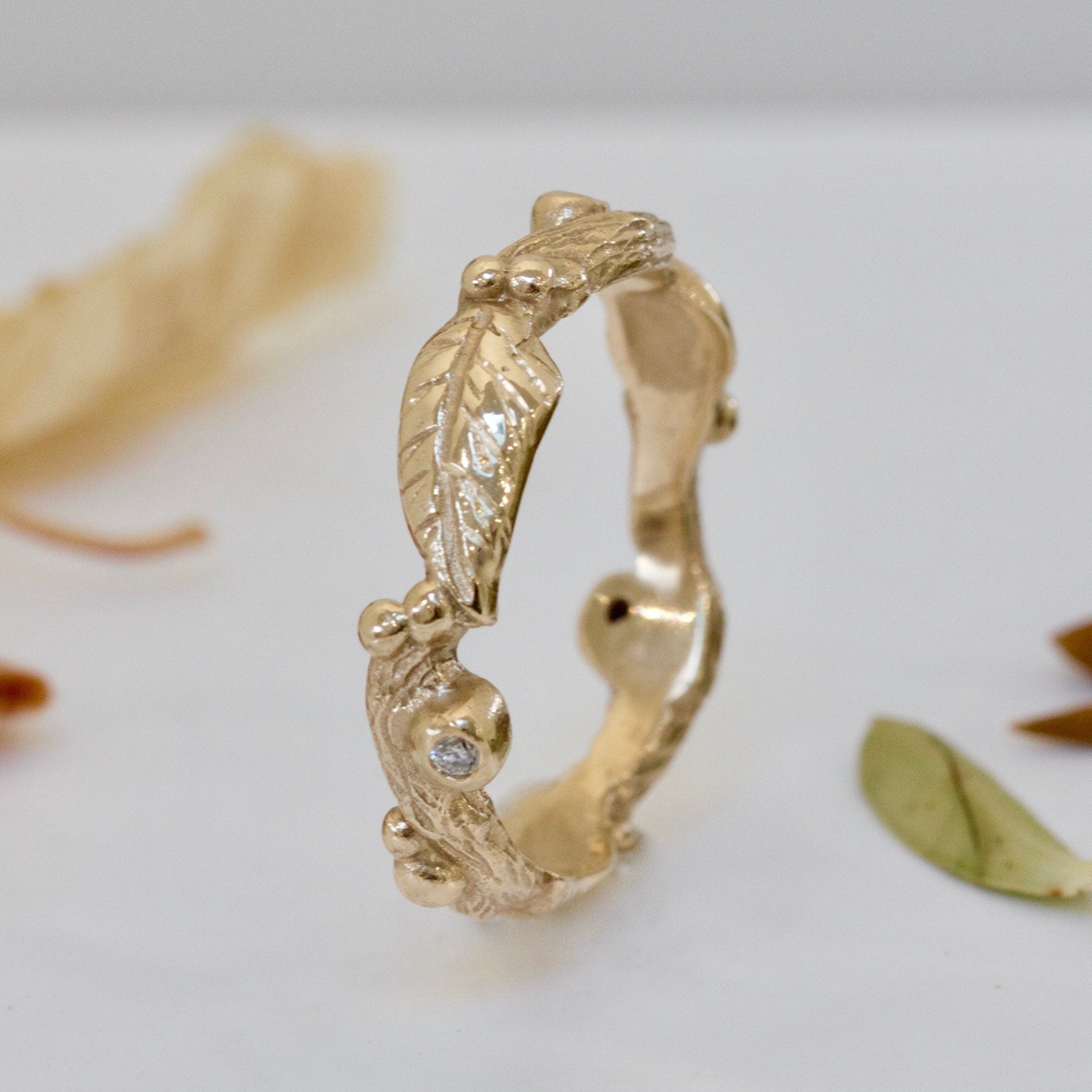 Twig and leaf on sale ring