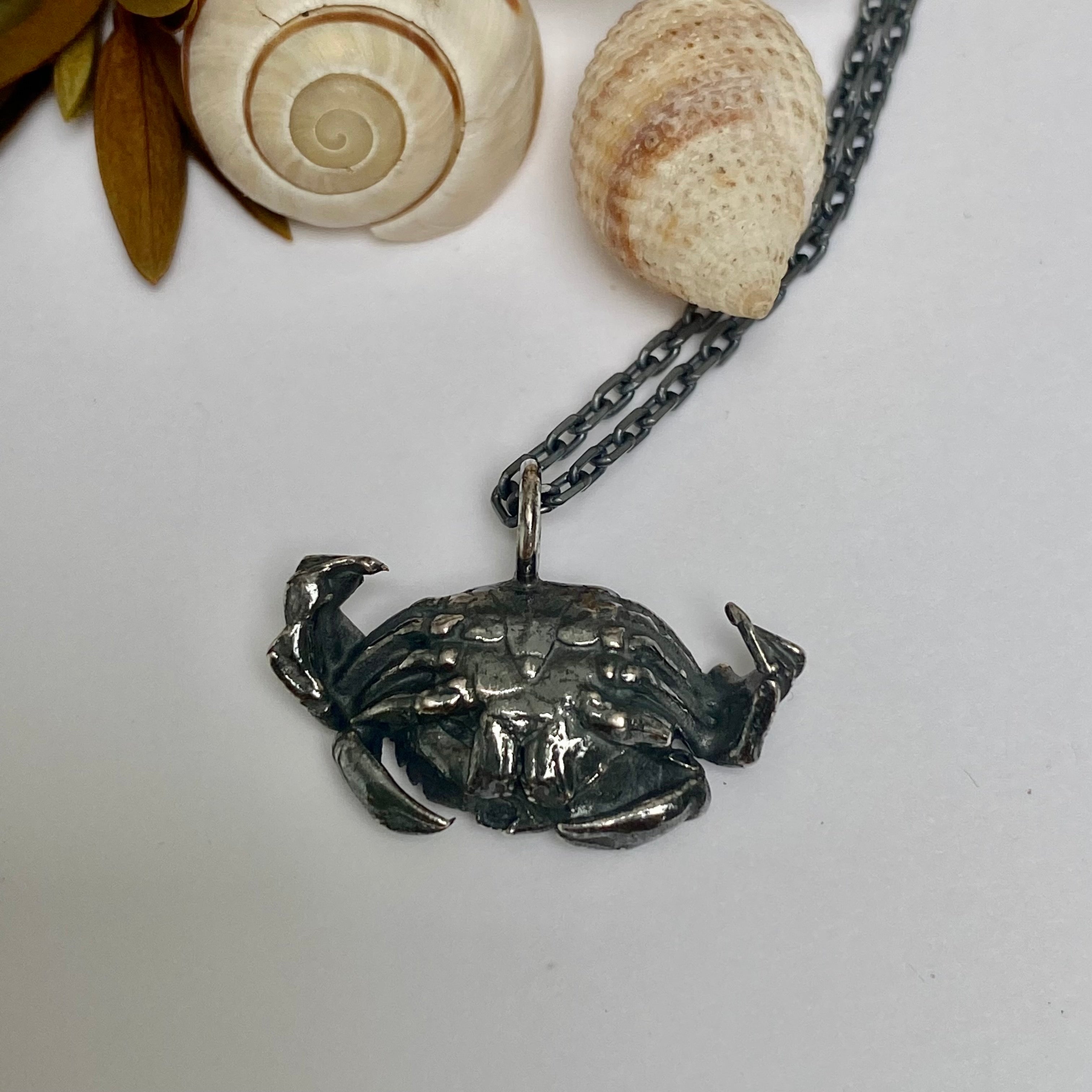 Sterling silver crab on sale necklace